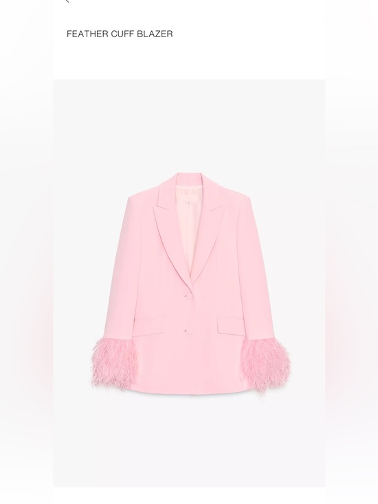 Zara Jackets & Blazers - ZARA Feather Cuff Blazer - Pink